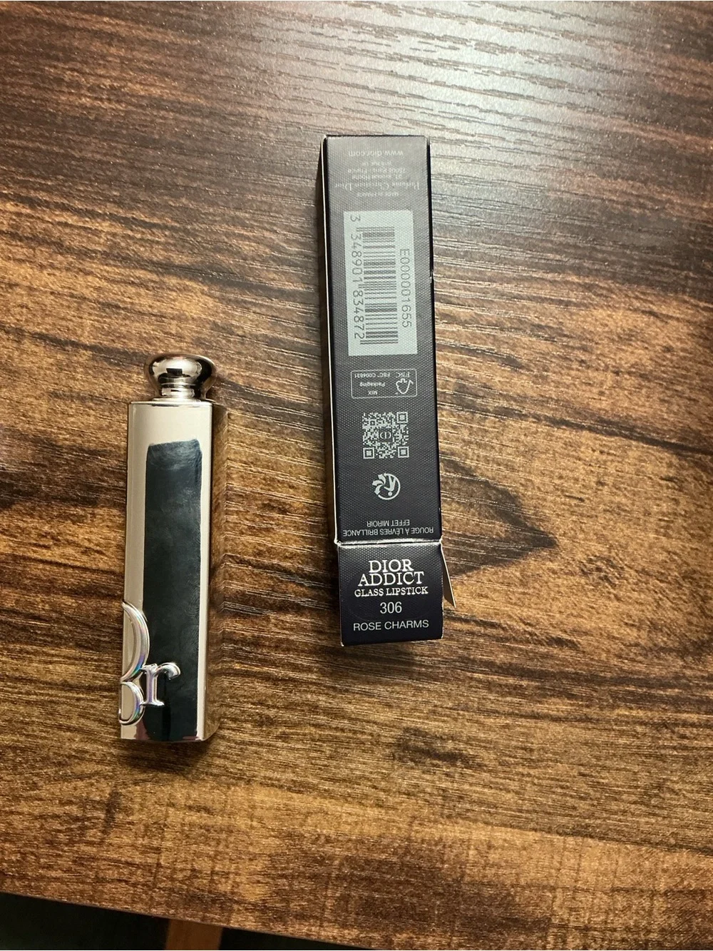 Dior Silver Lipstick Case with Black Box
